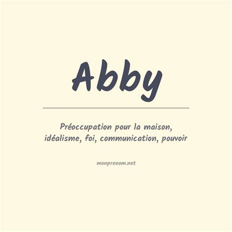 Le prénom Abby: Signification, origine, personnalité